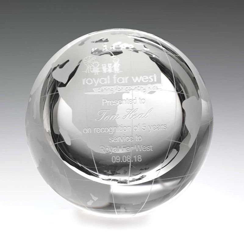 CP99 Crystal Globe Paperweight 7.5cm