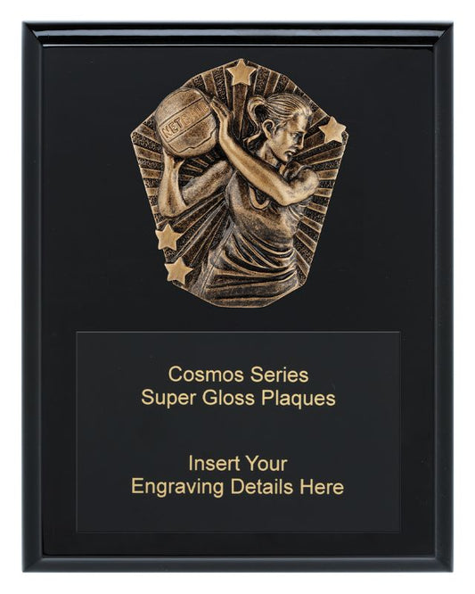 CRK791C Cosmos Super Plaque Netball 25cm