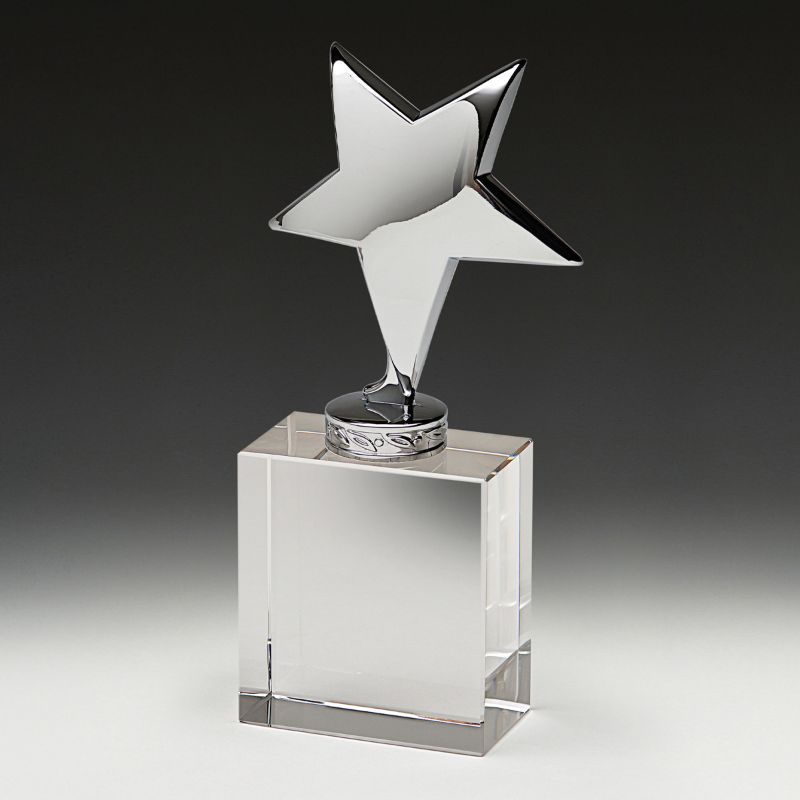 CS102 Plinth Star Crystal 18.5cm