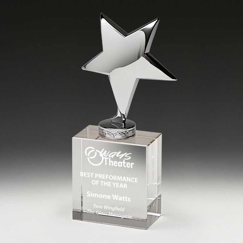 CS102 Plinth Star Crystal 18.5cm