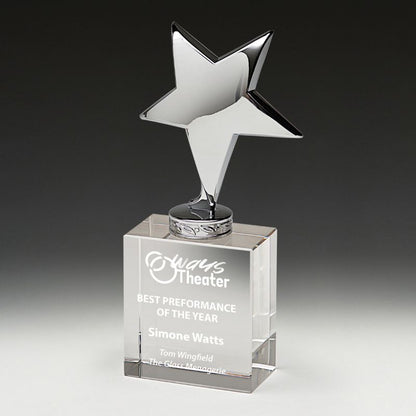 CS102 Plinth Star Crystal 18.5cm