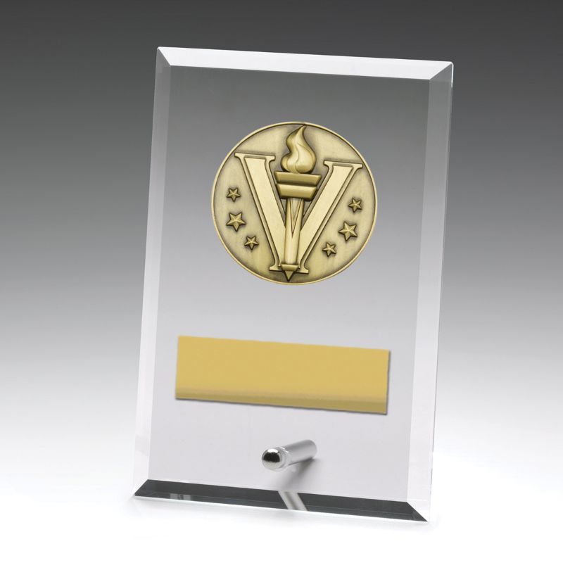 DY101A Glass Victory Plaque 15cm