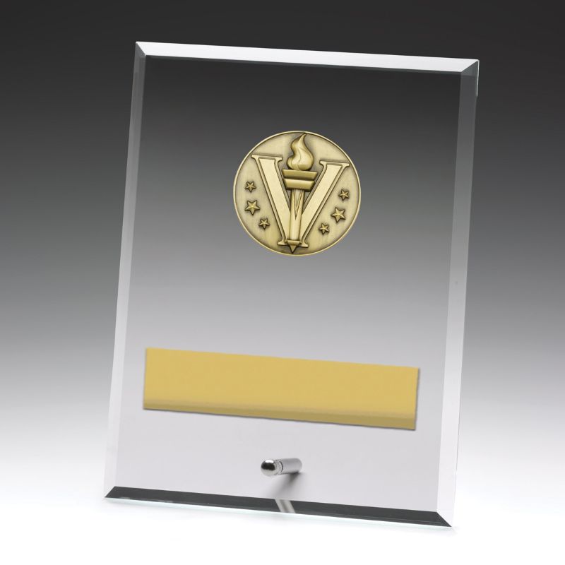 DY101C Glass Victory Plaque 20cm