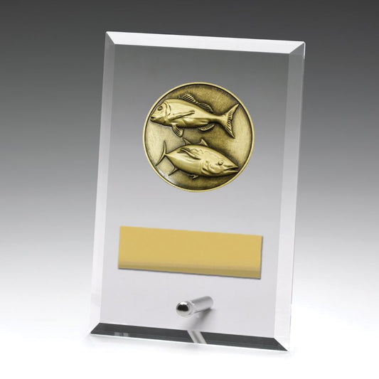 DY103A Glass Plaque Fishing 15cm