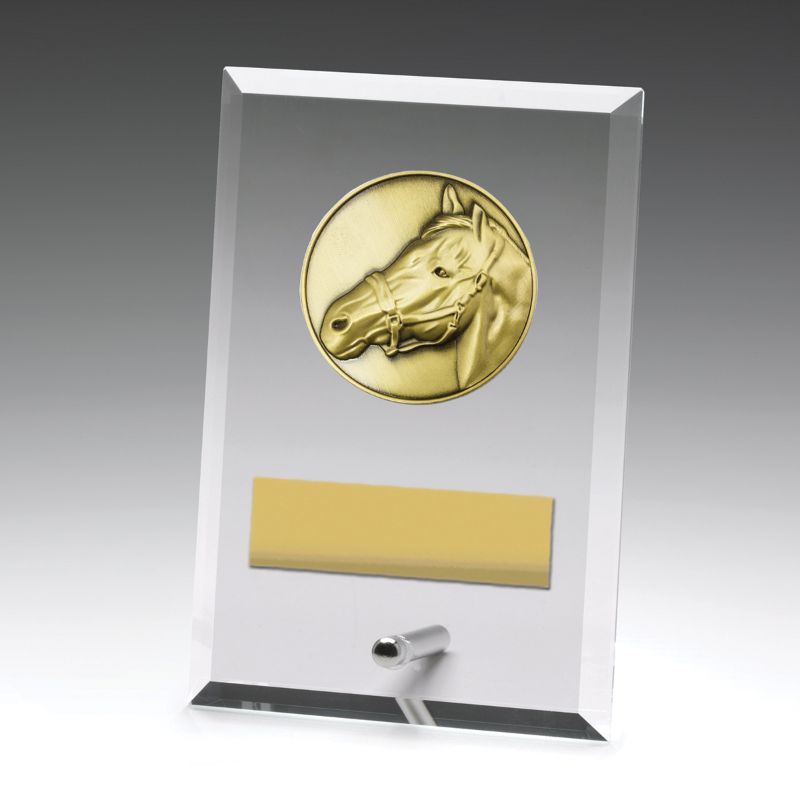 DY135A Glass Plaque Horse 15cm