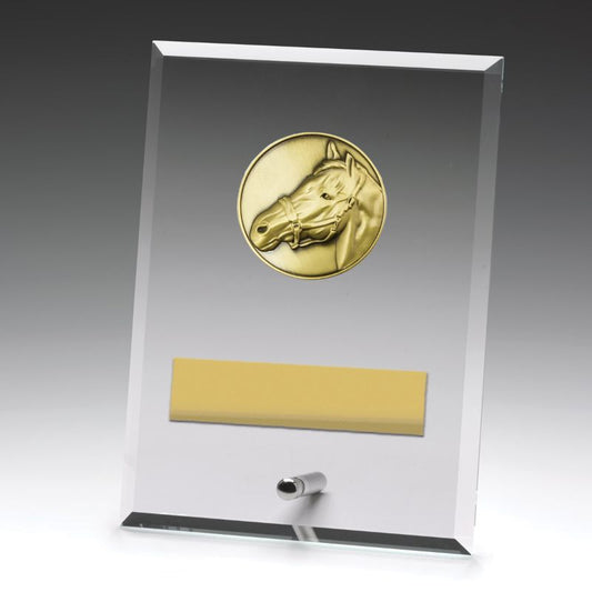 DY135B Glass Plaque Horse 17.5cm