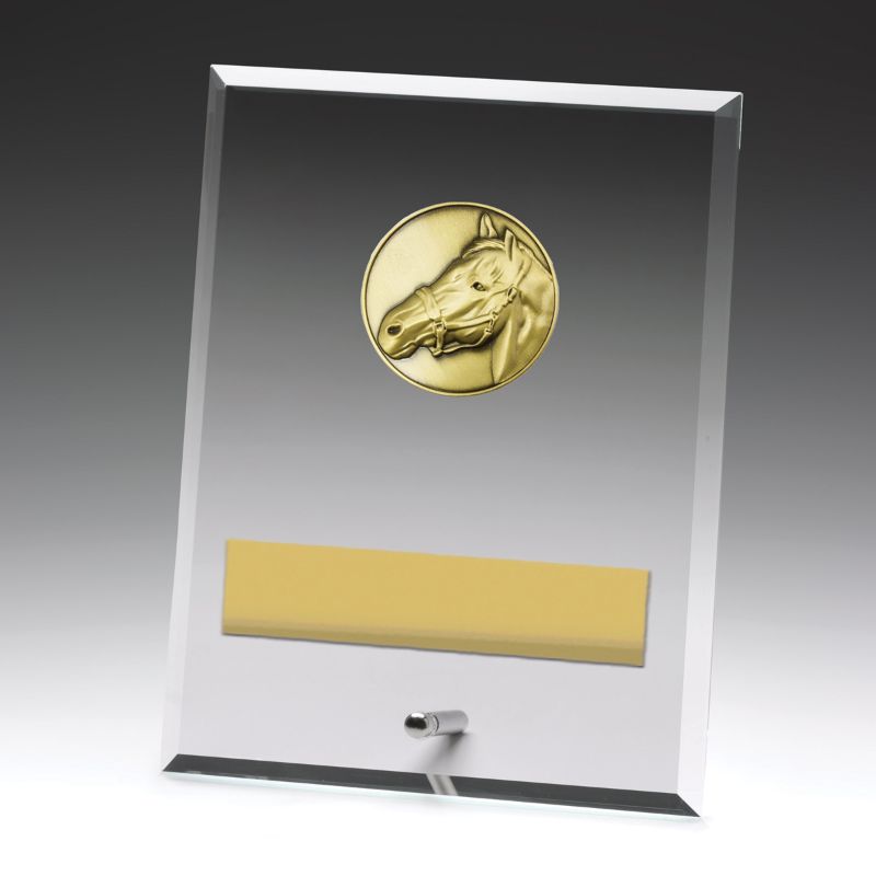 DY135C Glass Plaque Horse 20cm