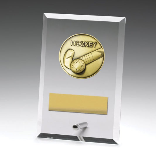 DY144A Glass Plaque Hockey 15cm