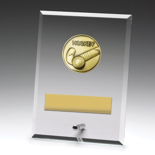 DY144B Glass Plaque Hockey 17.5cm