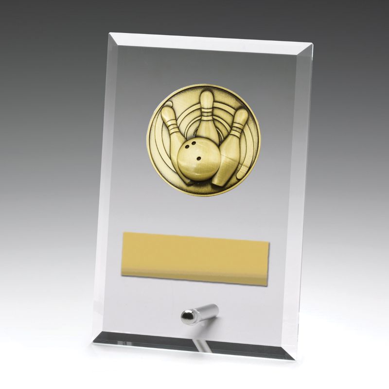 DY152A Glass Plaque Tenpin 15cm