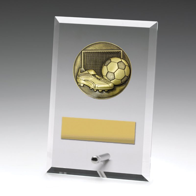 DY180A Glass Plaque Football 15cm