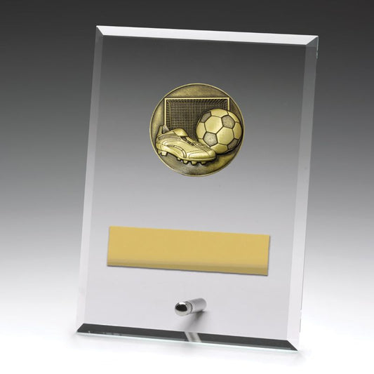 DY180B Glass Plaque Football 17.5cm