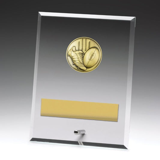 DY188C Glass Plaque Aussie Rules 20cm