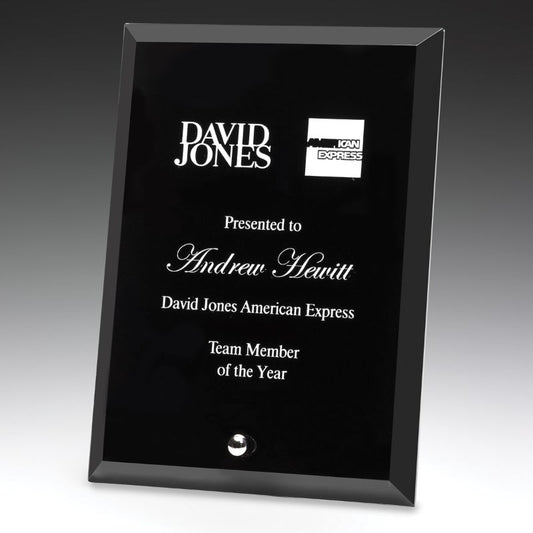 DY70B Prime Glass Plaque Black 17.5cm