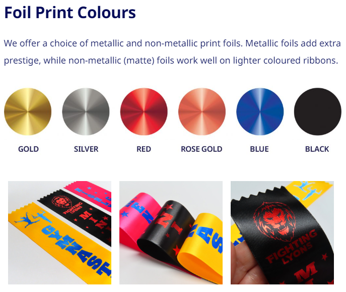 Custom Place Ribbons 5x20cm - Pack of 100