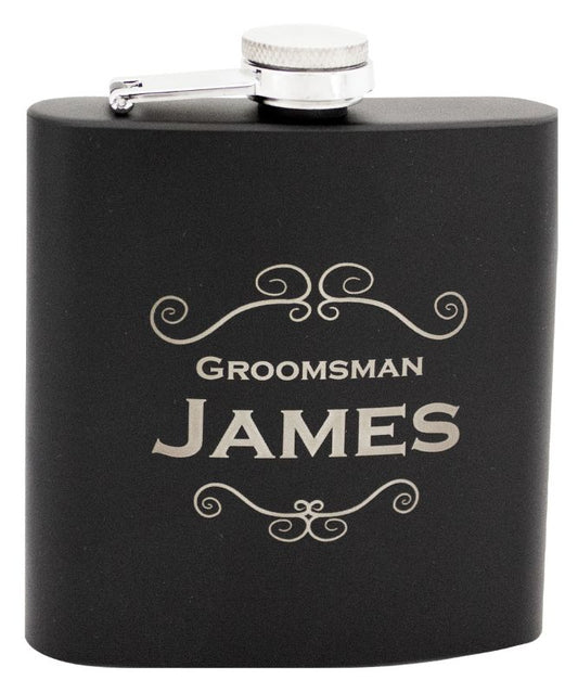 FSK67 Laserable Matte Black Flask 6oz