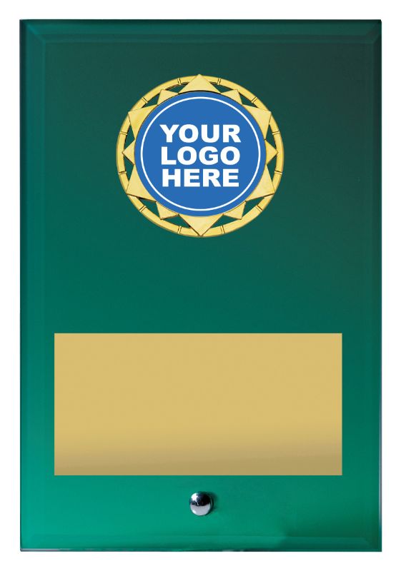 GA04/2C Star Green Glass Plaque 20cm