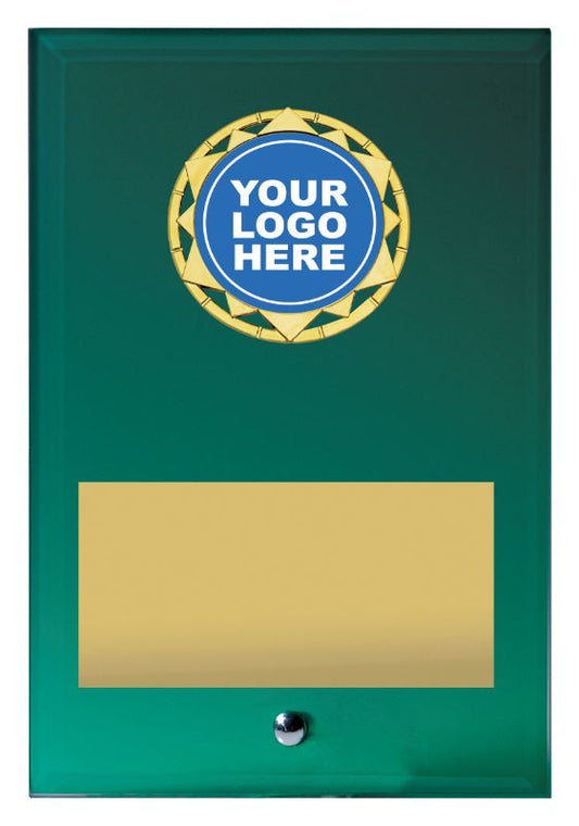 GA04/2C Star Green Glass Plaque 20cm