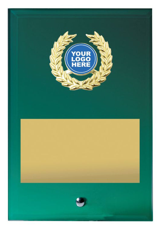 GA04B Green Glass Plaque 17.5cm