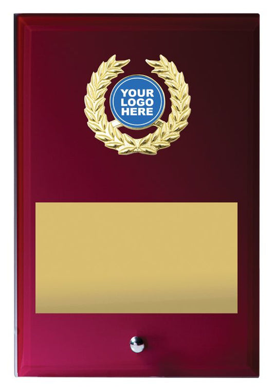 GA06B Red Glass Plaque 17.5cm