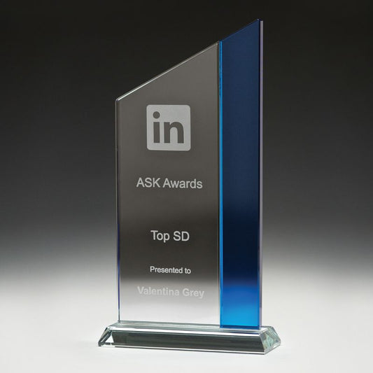 GB342M Blue Zenith Glass Award 24.5cm