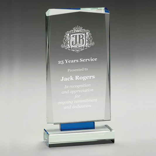 GB349M Blue Mirage Glass Award 21cm