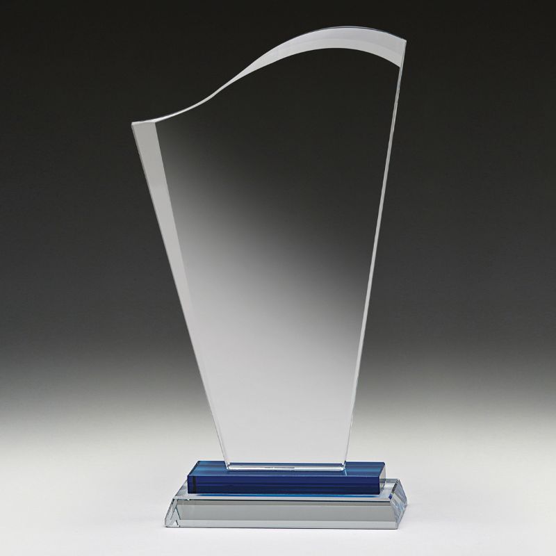 GB385L Blue Sunrise Glass Award 27.5cm