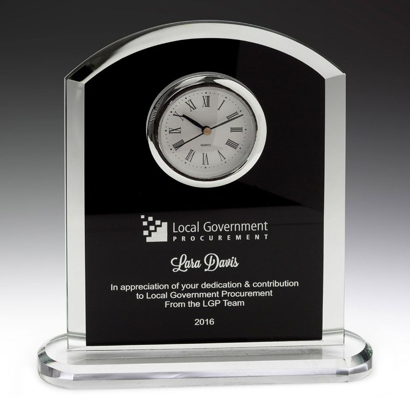 GK185 Pax Glass Clock 18.5cm