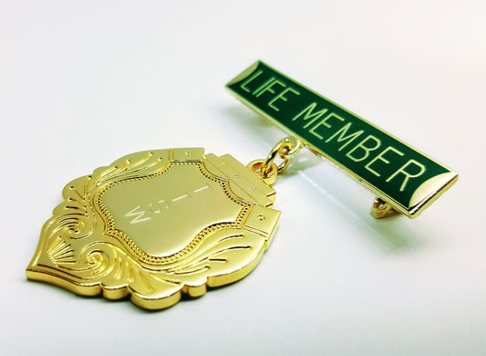 LMB Green Life Member Badge 5cm