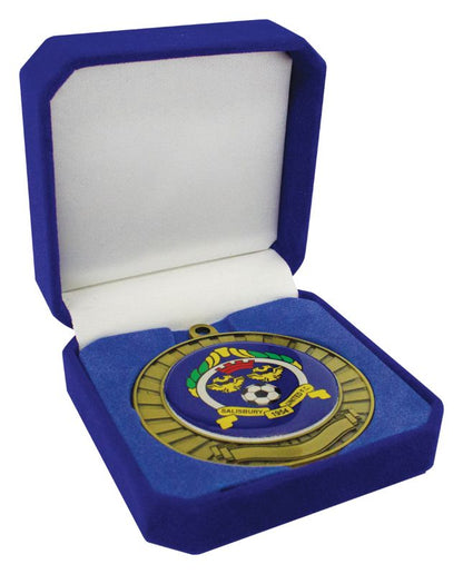 H60B 50, 60, 70mm Diameter Crown Medal Box - Blue 9cm