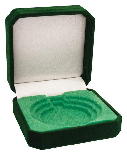 H60G 50, 60, 70mm Diameter Crown Medal Box - Green 9cm