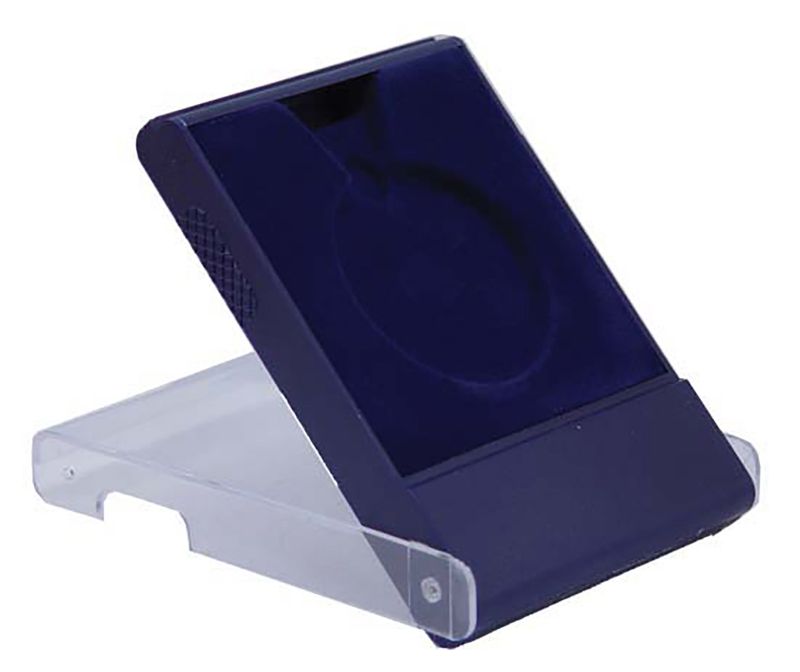 H6 50mm Diameter Blue & Clear Medal Box 8.5cm