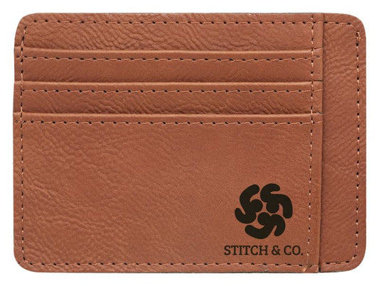 LE524 Leatherette Wallet / Credit Card Holder Rawhide 8.5cm