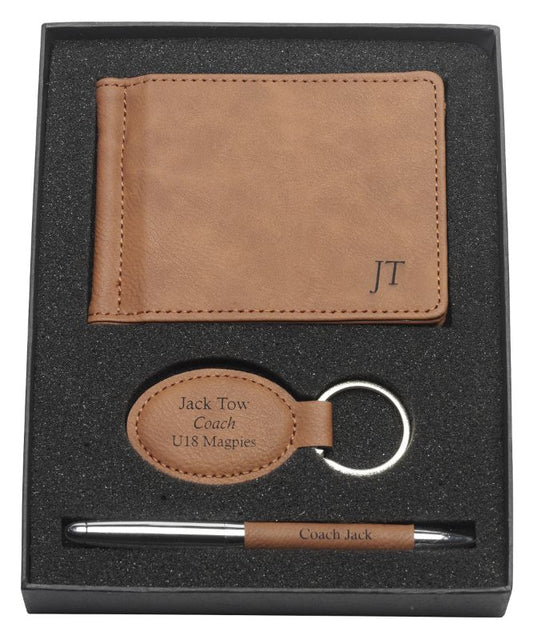 LE701 Leatherette Set - Clip, Keychain & Pen 16cm