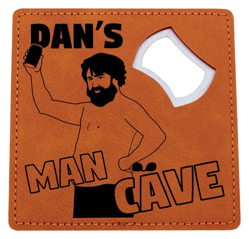LEC11 Leatherette Coaster / Bottle Opener Rawhide 10cm
