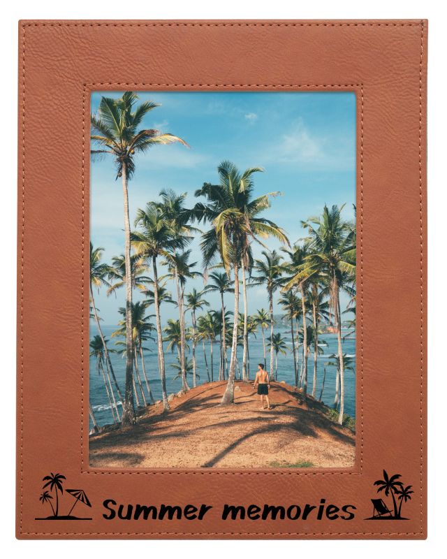 LEF157 Photo Frame Rawhide Leatherette w/ Easel 190 x 24cm