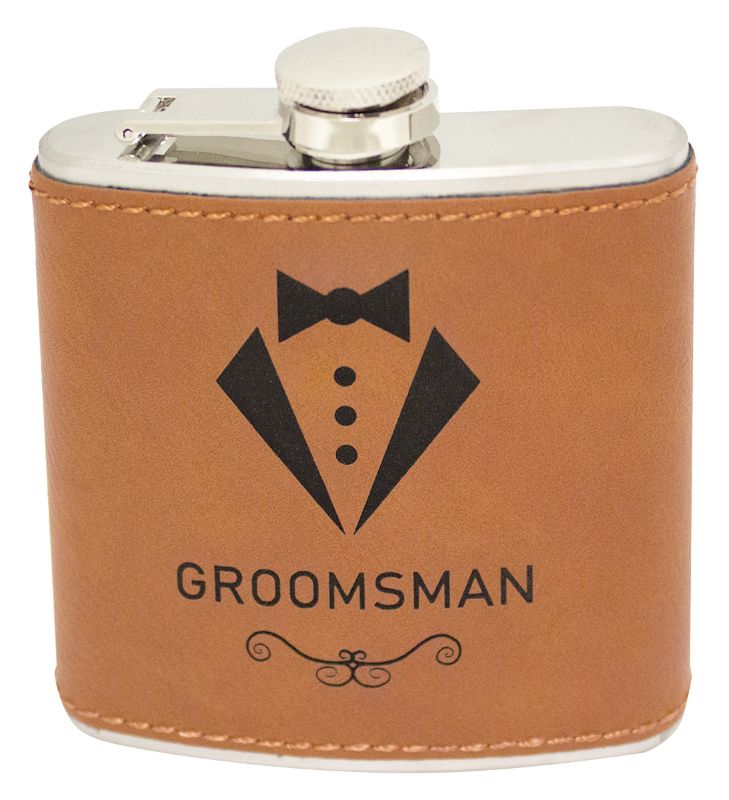 LEK16 Flask with Rawhide Leatherette 6oz