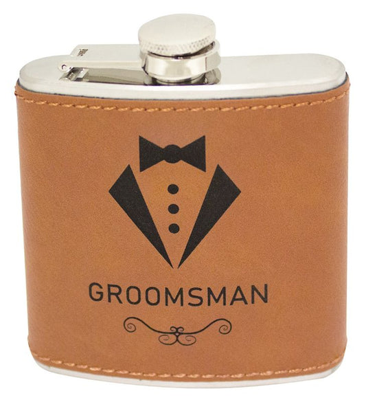 LEK16 Flask with Rawhide Leatherette 6oz