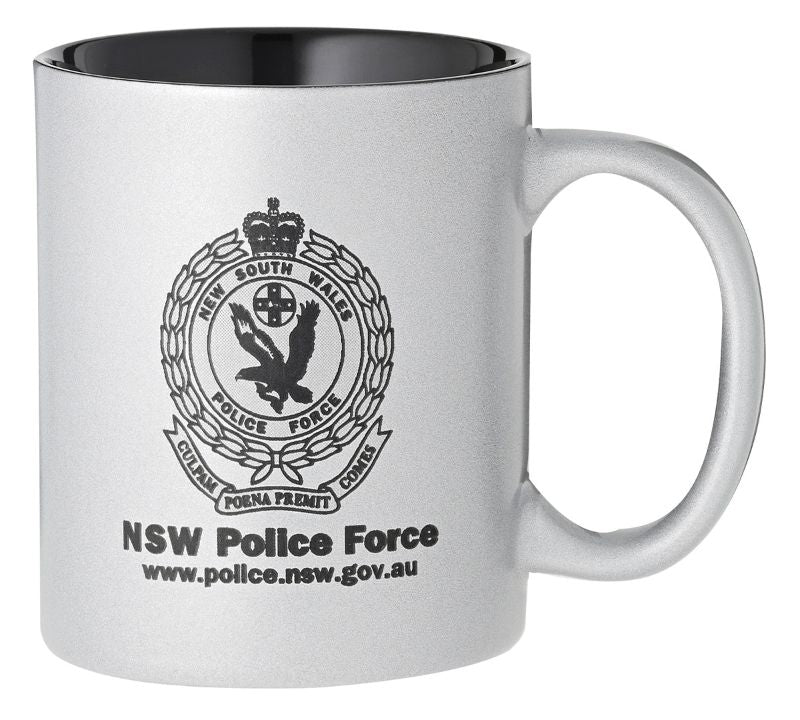 LMG32 Laserable Silver Coffee Mug 325ml