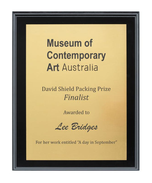 LPK-BG-6 Black Plaque w/ Brushed Gold 20cm