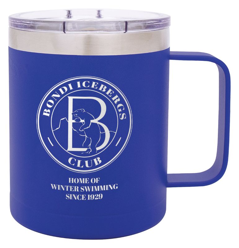LSC103 Blue Double Wall Mug with Handle 400ml