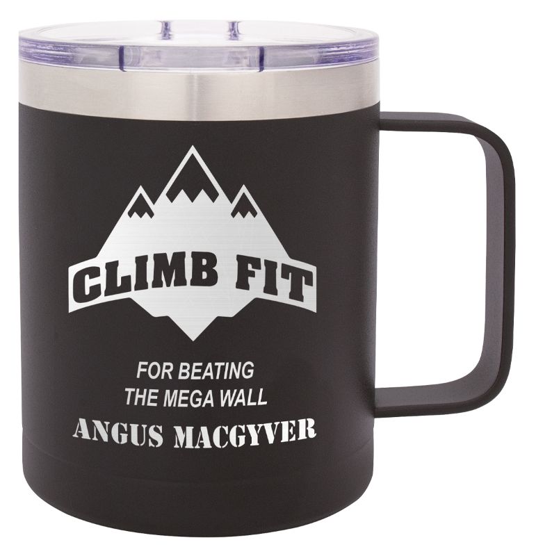 LSC107 Black Double Wall Mug with Handle 400ml