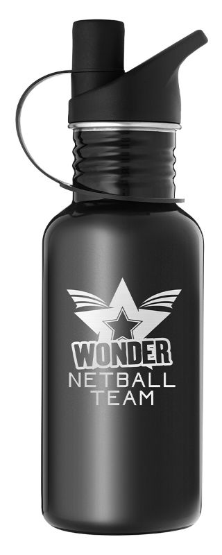 LWB011 Laserable Black Water Bottle 500ml
