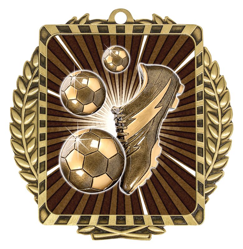 LWM004G Football Lynx Wreath Gold Medal 9cm