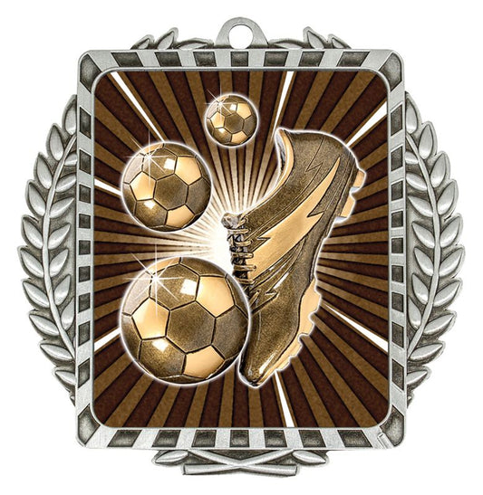 LWM004S Football Lynx Wreath Silver Medal 9cm