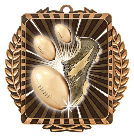 LWM031B Footy Lynx Wreath Bronze Medal 9cm