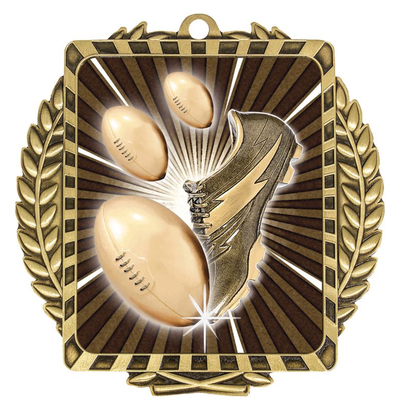 LWM031G Footy Lynx Wreath Gold Medal 9cm
