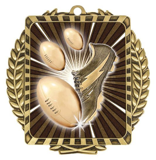 LWM031G Footy Lynx Wreath Gold Medal 9cm