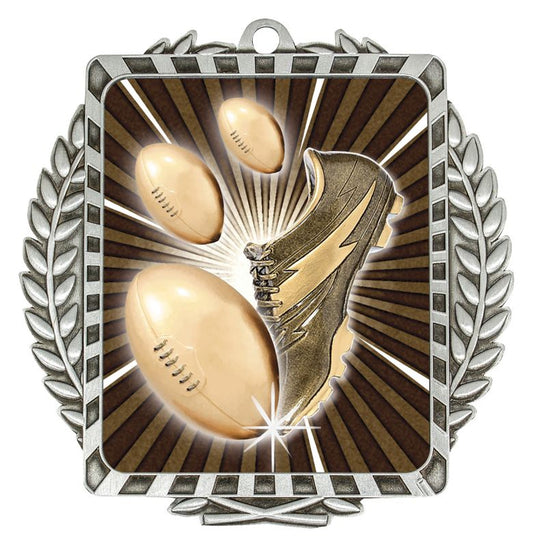 LWM031S Footy Lynx Wreath Silver Medal 9cm