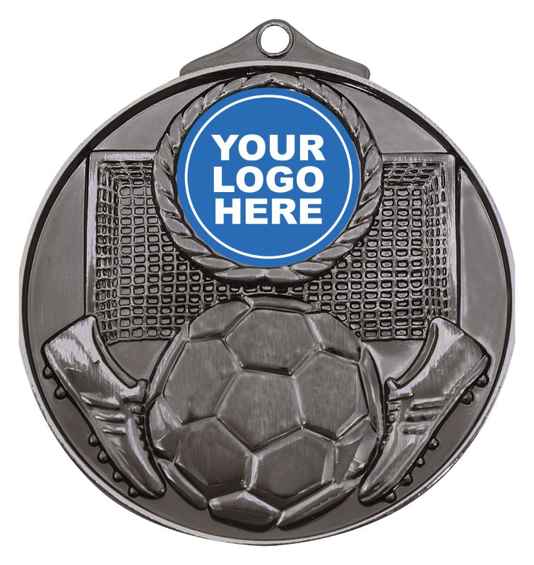 M080S Football Insert Medal Silver 7cm